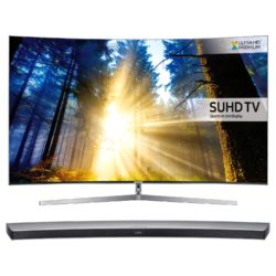 Samsung UE55KS9000 Silver - 55inch 4K Ultra HD Curved TV with Quantum Dot Colour Freeview HD and HWJ7501R Silver 320W 8.1ch Curved Soundbar